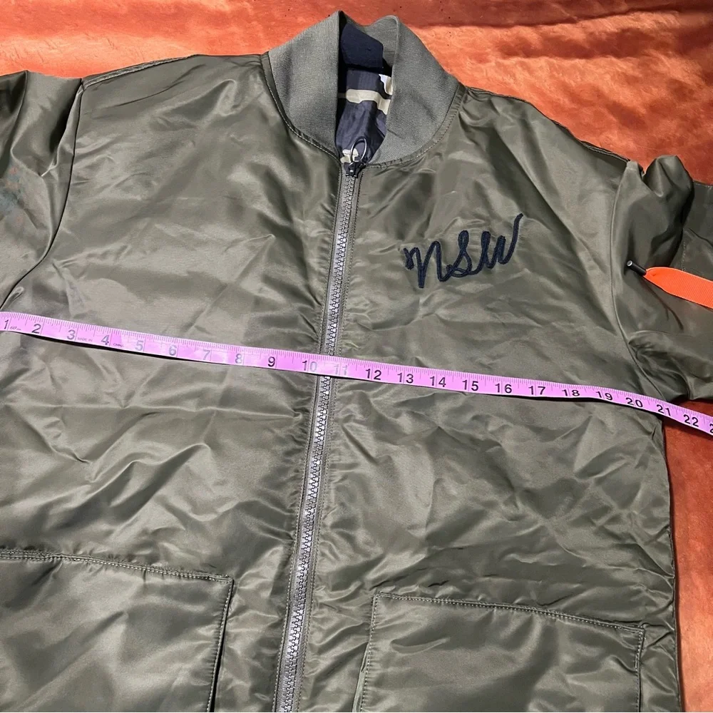 Nike NSW Insulated Long Varsity Bomber Jacket Green Camo Orange  Jacket small